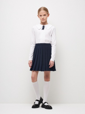 Плиссированная юбка для девочек (синий, 152) Sela  фото, kupilegko.ru